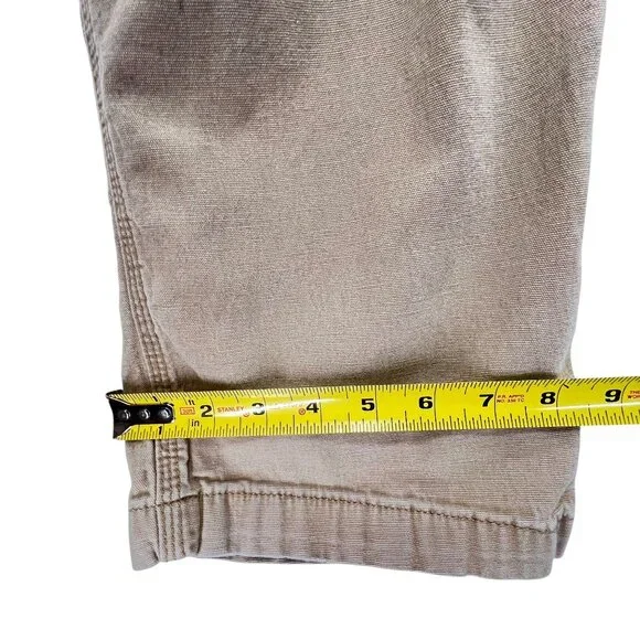 Carhartt Beige Relaxed Fit Canvas Pants Carpenter Cargo Pockets 40x30 RN 14806 - Picture 12 of 16